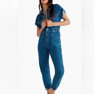 Free People Denim Jumpsuit